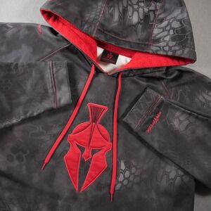 Kryptek Spartan Typhon Black Highlander Camo Hoodie Mens L Pullover